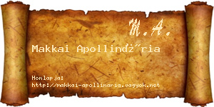 Makkai Apollinária névjegykártya